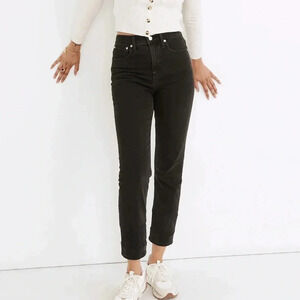 MADEWELL Classic Straight High Waisted Jean in Lunar wash Black size 26